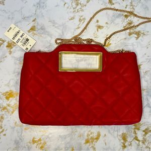 JUDDITH RED CRIMSON GOLD CLUTCH/XBODY